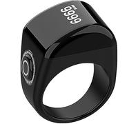 KEWAYO Anillo inteligente Tasbih, contador de oraciones, clicker digital, recargable, dedo, negro, 18 mm