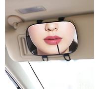 KEWAYO Espejo de sol para coche, con luces de maquillaje, sombreado al sol, cosmético con clip en espejo de tocador para automóvil