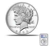 KEWEIYASW 2023 - (W) 1 oz American Silver Eagle Coin Gem Uncirculated (First Day of Issue - Flag Label - Struck at West Point) $1 PCGS