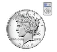KEWEIYASW Peace Coins 2023 American Silver peace Dollar Coin MS-70 (First Day of Issue) with Original Government Packaging $1 MS70 PCGS
