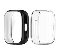 Keweni Funda Protector Compatible con Redmi Watch 3 Lite/Redmi Watch 3 Active,2 Pezzi Morbido TPU Schermo Protettore Tutto Intorno Paraurti Protettore Shell per Redmi Watch 3 Lite (transparente+Negro)