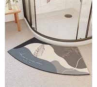kewing Alfombra de baño de Piedra de diatomita Alfombra de baño Curvada de Secado rápido para Alfombrilla de Piso Absorbente de Ducha Simplicidad Alfombras de baño Antideslizantes para baño Interior