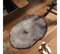 kewing Alfombra de baño de Tierra de diatomeas con patrón de Vetas de Madera Forma Irregular de Secado rápido Antideslizante y Absorbente de Agua para la bañera