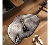 kewing Alfombra de baño de Tierra de diatomeas con patrón de Vetas de Madera Forma Irregular de Secado rápido Antideslizante y Absorbente de Agua para la bañera