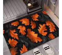 kewing Alfombra de Piso con patrón de Hojas Estilo Americano Absorbente de Agua Antideslizante de Barro de diatomeas para baño y Entrada Resistente a Manchas Felpudo Decorativo