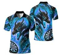 kewing Polo con diseño gráfico de dragón para Hombre Polo de Verano a la Moda Ropa Urbana Holgada Uniformes para Equipos