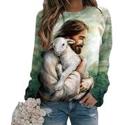 kewing Vintage 3D Diego De Guadalupe Virgen María Impresión Sudaderas para Mujeres Unisex Moda Ropa Callejera Cuello Redondo Sudaderas Top