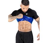 Kewlioo Camisa de sauna para hombre, chaleco de sudor que atrapa el calor, traje de sauna para hombres, traje de compresión para gimnasio, entrenamientos, Negro, Large