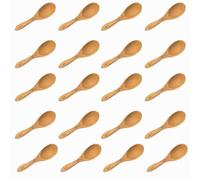 Kewmayer 20 Piezas Cucharas de Madera Pequeñas, Hechas a Mano, Mini Cucharas Para Helado, Miel, Café, Té, Condimentos, Sal y Drogas