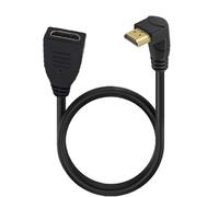 Kework Cable de extensión HDMI 4K de 2 pies, ángulo descendente HDMI macho a HDMI hembra Cable adaptador extensor HDMI 2.0 de alta velocidad, 4K a 60HZ (de abajo AM a FM)