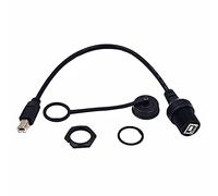 Kework Cable de montaje USB tipo B 2.0 de 0,3 metros, USB B macho a hembra, cable de extensión para coche, camión, barco, motocicleta, salpicadero, impresión de sincronización y transferencia de