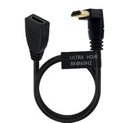 Kework Cable HDMI 8K Ultra HD de 2 pies, ángulo descendente de 90 grados, versión HDMI 2.1 macho a hembra, cable blindado de alta velocidad para Xbox TV PS4 PS5 Switch, compatible con 8K @60HZ 4K