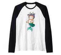 Kewpie Baby Capricornio Zodiac Sea Goat Camiseta Manga Raglan