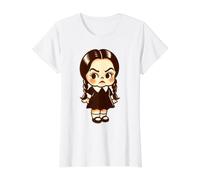 Kewpie Baby Colegiala Miércoles Camiseta gráfica económica, Mujer, Blanco, XS