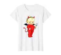 Kewpie Baby Devil Cute Camiseta gráfica económica, Mujer, Blanco, S