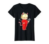 Kewpie Baby Devil Cute Camiseta gráfica económica, Mujer, Negro, L