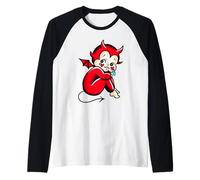 Kewpie Baby Devil Llorando Demonio Triste Camiseta Manga Raglan