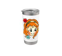 Kewpie Baby Hippy Flower Niño Pelirroja Groovy Girl Vaso térmico de acero inoxidable de doble pared