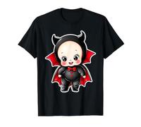 Kewpie Baby Lindo Vampiro Demon Devil Camiseta gráfica económica, Hombre, Negro, S
