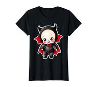 Kewpie Baby Lindo Vampiro Demon Devil Camiseta gráfica económica, Mujer, Negro, XL