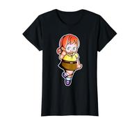 Kewpie Bebé Lindo Pelirroja Ojo Verde Chica Estu Camiseta gráfica económica, Mujer, Negro, XL
