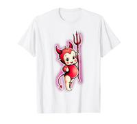 Kewpie - Disfraz de Diablo para niña Camiseta gráfica económica, Hombre, Blanco, XL