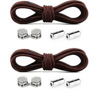 KEWPLW Cordones elásticos para zapatillas deportivas, botas, zapatos casuales, botas, zapatos de caña media y otros tipos de zapatos que se pueden combinar. Largo 120 cm (2 pares). Marrón oscuro