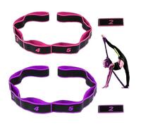 KEWUF 2 Pcs Banda elástica de Gimnasia para niños, Correa de Estiramiento con bucles, Bandas de Resistencia para Entrenadores en Entrenamiento de Gimnasia, Yoga, latín - Multicolor