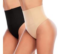 KEWUF 2 Pcs Braga Fajas Reductoras Mujer Abdomen Faja Reductora Adelgazante Pantalón Faja Moldeador Braga Postparto Invisible Sin Costuras Control Barriga Shapewear - S