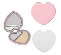 KEWUF 2 Pcs espejo aumento, Espejo Plegable Redondo 7.5 CM, Espejo de Maquillaje Espejo de Maquillaje Profesional de Doble Cara(un Lado agrandado, el Otro Lado Normal) Espejo de Superficie de PU