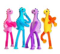 KEWUF 4 Pcs Ventosa Telescópica Jirafa Robot Pop Tubo Jirafa Robot Juguete Sensorial Jirafa Robot Divertido Ventosa Telescópica Juguete Para Niños Atraer la Atención de los Niños,Liberar el Estrés