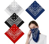 KEWUF 4pz Bandanas Paisle, pañuelos unisex, pañuelo multifunción, Bufanda Bufandas para el cuello Muñequera Pañuelo de anacardo Diseño Pañuelo 55 x 55CM