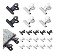 KEWUF 50 Pcs clips, clips oficina, clips pequeños de bulldog, mini pinzas de metal de 22 mm, clip de bisagra multifunción para etiquetas, bolsas, fotos, dibujos, manualidades, oficina, cocina