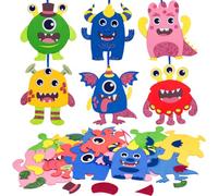 KEWUF 6 kit manualidades niños, kits de manualidades de monstruos para niños, regalos creativos para niños 3 4 5 6 7 8 9 10 años, kits de monstruos DIY para niños, decoraciones de Halloween y Navidad