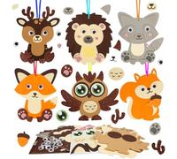 KEWUF 6 Pcs Kits Manualidades de Pequeños animales de Halloween para Niños Artesanía de espuma DIY Juegos creativos de temporada Proyecto de Artes decoración colgante regalo Carnaval Cumpleaños