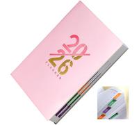 KEWUF Agenda 2026, Agenda Planificador Takenote, Portada Dorada Por Estampado, Plan Diario Para Estudiantes, Gestión Del Tiempo (Rosa, Formato A5, 156 Páginas)