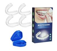 KEWUF Ferula Descarga Bruxismo, Ferula Descarga, Férula Bruxismo, Protector Bucal para Dormir, Férulas Dental Moldeable, Protección Dental, Prevenir el Bruxismo y Roncar (4 Piezas, 2 Tamaños)