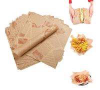 KEWUF Papel Antigrasa,50 Piezas Papel Periodico para Alimentos, Estilo Retro de Periódico Antiguo, Papel para Envolver Alimentos para Hamburguesa Sándwich Papas Fritas Pizza Carne(25x25 cm)