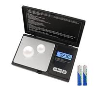 KEWUZY Báscula de bolsillo, 500 g/0,01 g, báscula digital con función Tara, 6 unidades de pesaje y pantalla LCD, báscula digital con pilas