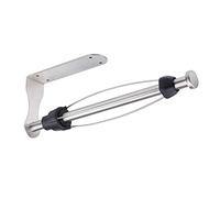 KEWUZY Portarrollos de cocina de acero inoxidable con efecto amortiguador, soporte para rollos de cocina manejable con una sola mano, sin agujeros, autoadhesivo y perforable, para cocina y baño