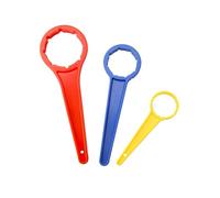 Kexayo 3 Piezas Llave Bidon Cara, Llave de Bidón, Práctica de Mano de Doble Cara din 41/51 / 61, para Cubos de Apilamiento de 5, 10, 20, 25, 30 Litros (Amarillo,Azul,Rojo)