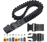 Kexayo - Cinturón de licor, 27 ranuras para cinturón mini para licores, Schnaps -Cineturas de nailon negro, accesorio para mini botella, para carnaval, despedidas de soltera, cerveza y bebidas