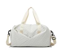 KEXIAO Bolsa de deporte grande para gimnasio para mujeres y hombres al aire libre por la noche, bolsa de camping con bolsillos húmedos, compartimento para zapatos, beige, 46 x 26 x 25 cm