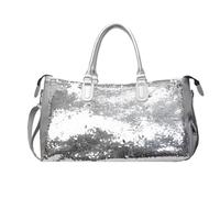 KEXIAO Bolsa de hombro con lentejuelas, bolsa de viaje, bolsa de fitness, gimnasio, bolsa de deporte, gran capacidad, bolsa de noche con compartimento para zapatos