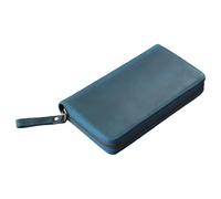 KEXIAO Fundas de cuero para cuadernos, funda protectora con cremallera y 3 ranuras para bolígrafos para cuadernos de 7.28 x 3.54 pulgadas