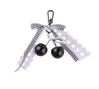 KEXIAO - Llavero con lazo de encaje en 3D para mujer, llavero de fruta para llaves de coche y bolsas, colgante de mochila, decoración, 17cm, Resina, aleación