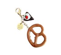 KEXIAO Monedero realista de pretzel de chocolate para pan, llavero, bolsa de accesorios, colgante para adultos y estudiantes de moda