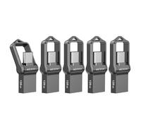 KEXIN 5 Unidades Memoria USB C 128GB 3.0 Tipo C Pendrive Metal Impermeable a Prueba de Golpes 2 en 1 Memory Stick OTG Flash para PC/Laptop/Móvil Con USB-C