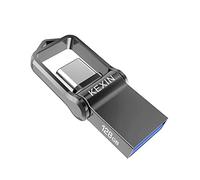 KEXIN Memoria USB 128GB 3.0 Tipo C Pendrive USB Metal Impermeable a Prueba de Golpes Llave Pendrive 2 en 1 Memory Stick U Disco OTG Flash para Samsung/Huawei/Macbook Pro PC [Negro]
