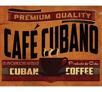 Kexle Letrero de metal vintage de café cubano de alta calidad para hombre, decoración del hogar, decoración artística de estaño, 8 x 12 pulgadas